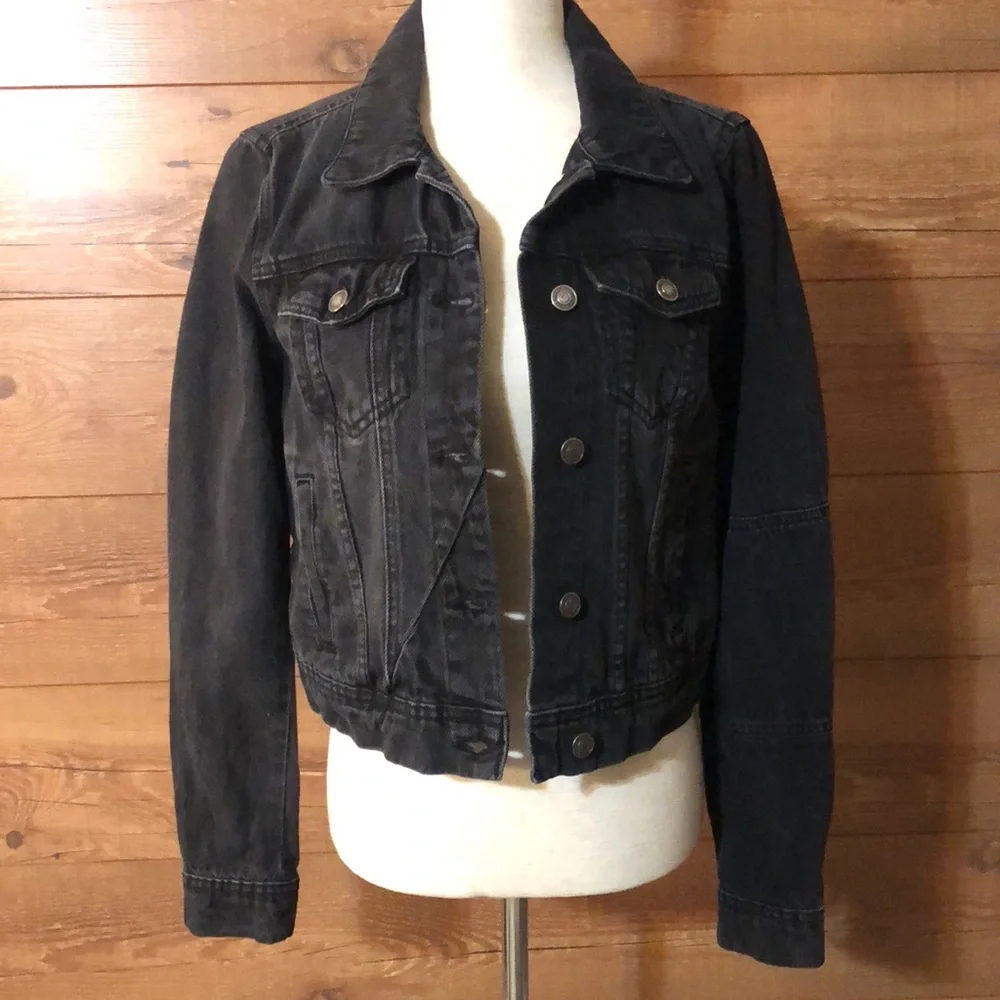 Free People sz XS We the Free Rumors black jean jacket - Picture 1 of 7